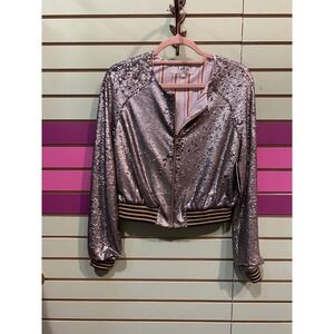 Tommy Hilfiger Gigi Hadid Sequin sample Jacket Rust Gold Holiday 2016 sz 6 rare